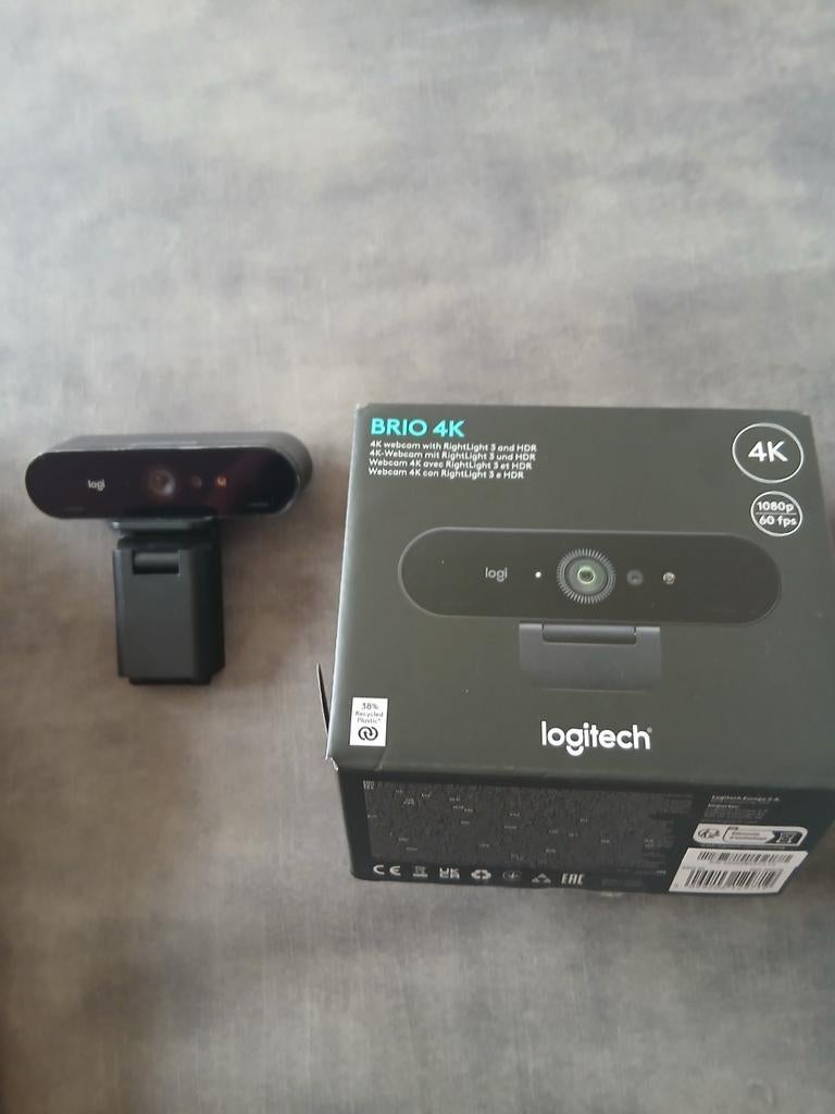 Logitech Brio 4K Webcam - Zo goed als nieuw, Computers en Software, Webcams, Ophalen, Zo goed als nieuw, Logitech, Microfoon