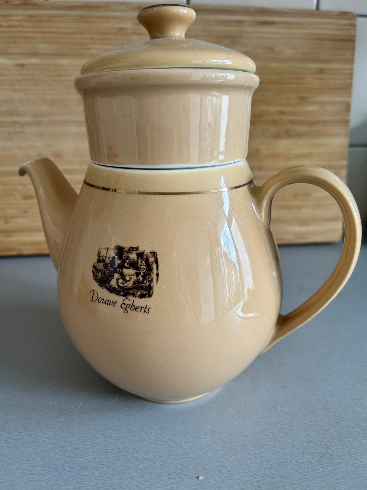 Vintage Douwe Egberts Koffiepot met Filter, Ophalen of Verzenden