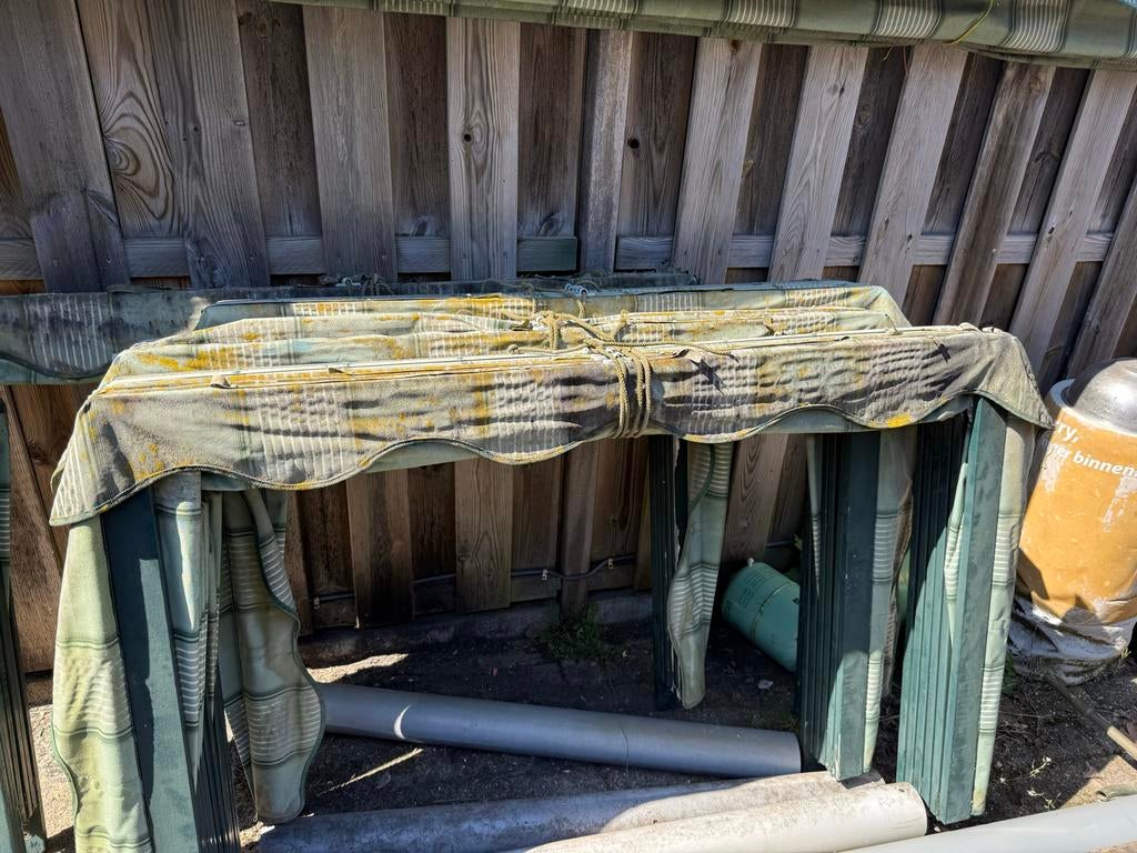 Gratis afhalen: Gebruikte houten markiezen horeca of woning, Gebruikt, Ophalen of Verzenden, 150 tot 300 cm, Markies