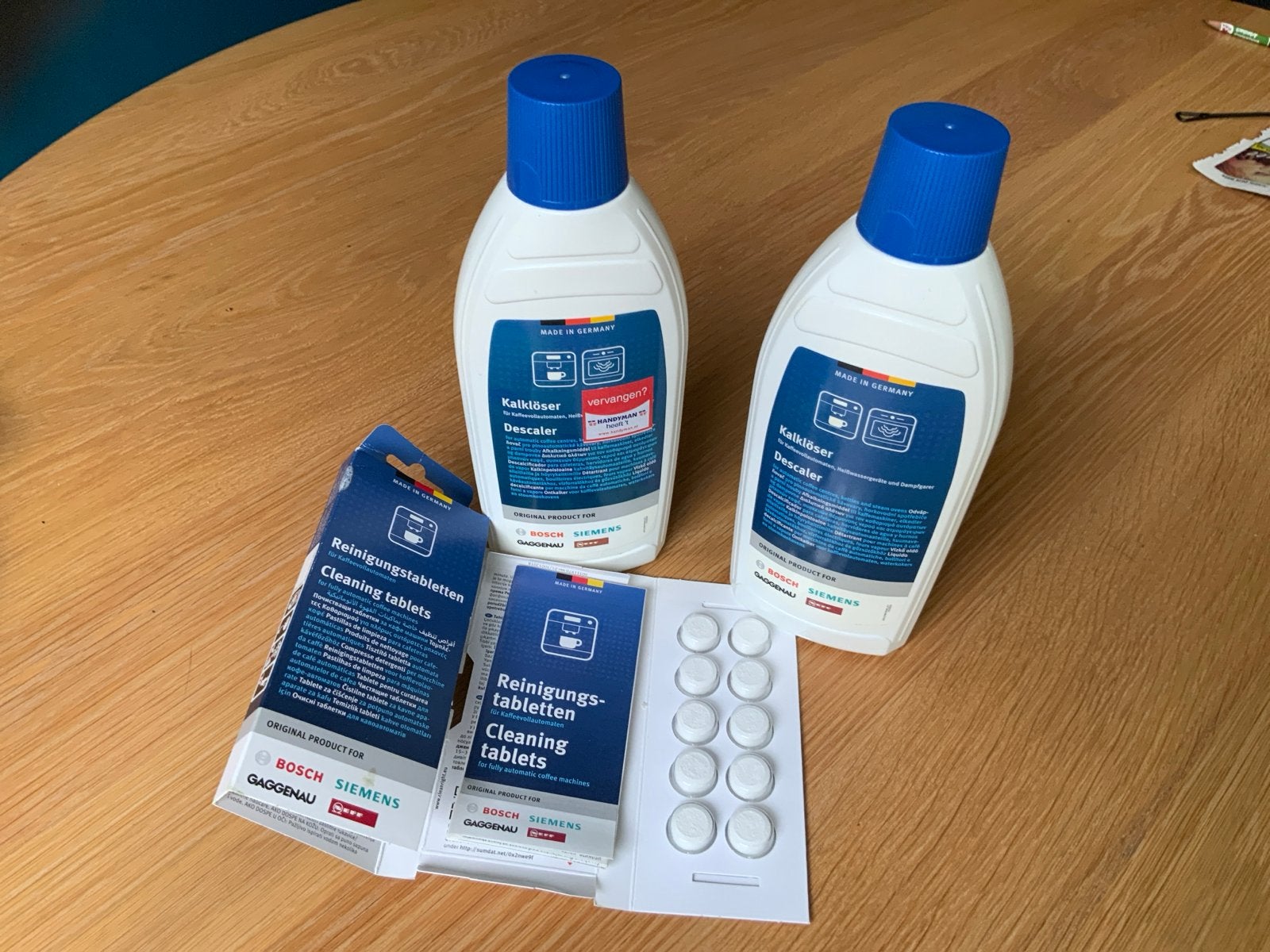 Bosch Siemens Ontkalker & Reinigingstabletten Set, Ophalen, Nieuw
