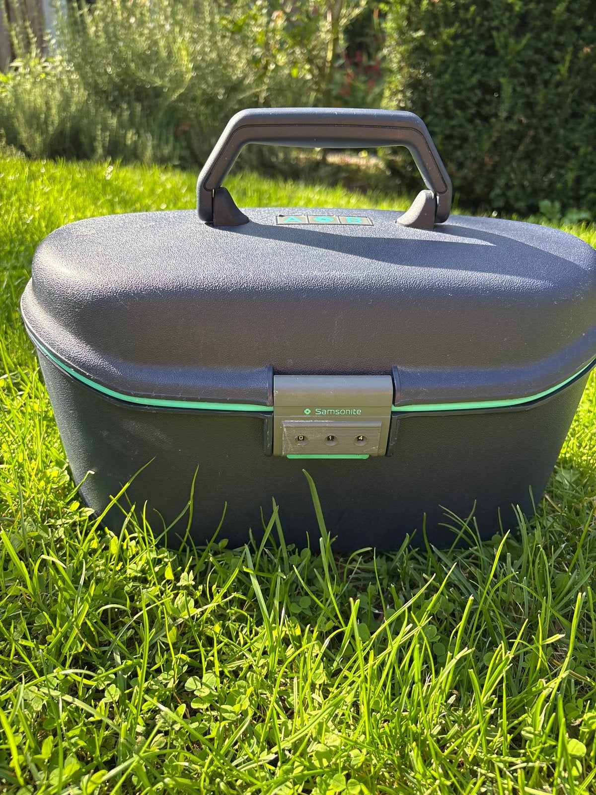 Samsonite Toilettas/Beautycase met Spiegel en Slot, Gebruikt, Blauw, Ophalen of Verzenden, Met slot