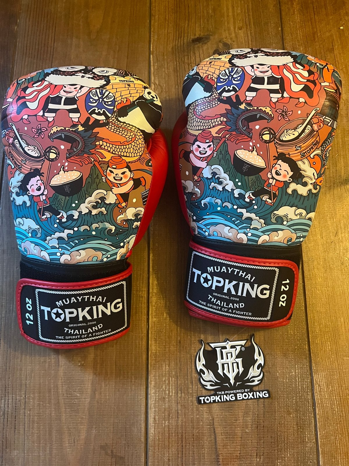 Top King Rode Bokshandschoenen 12 OZ Asia Chinese Japan, Ophalen, Nieuw, Bokshandschoenen