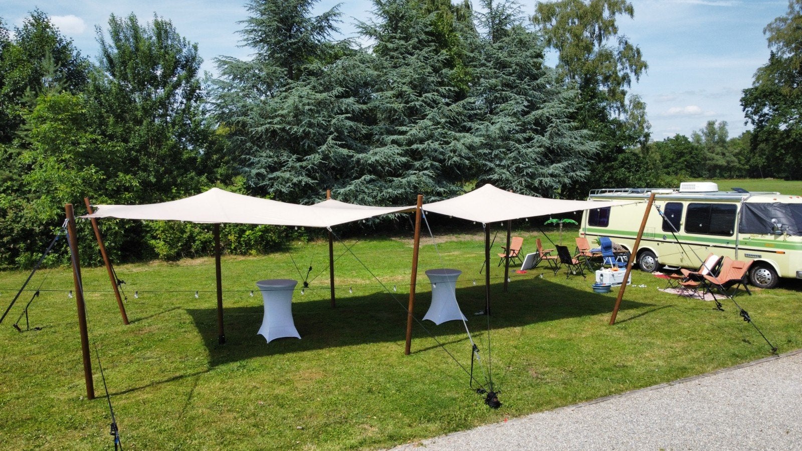 Stretchtent te huur 10x5m, Ophalen, Zo goed als nieuw, Overige