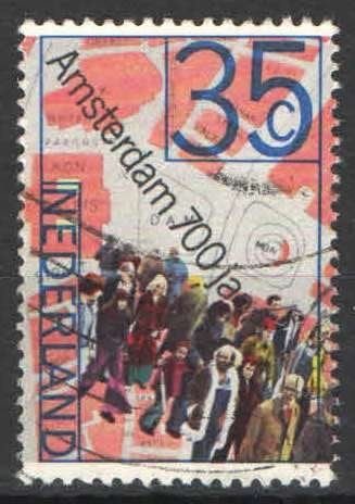 Nederland NVPH nr 1067 gestempeld Amsterdam 700 jaar 1975, Postzegels en Munten, Ophalen of Verzenden, Na 1940, Gestempeld