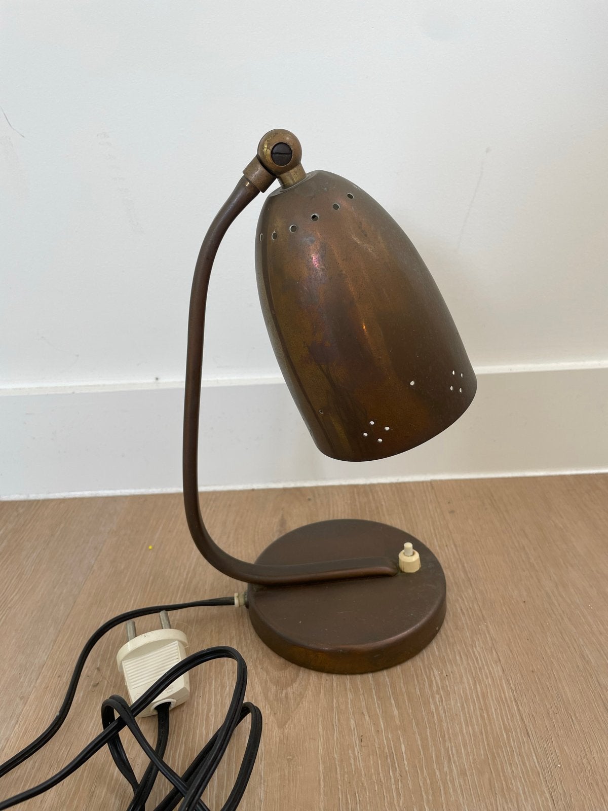 Vintage Koperen Tafellamp - Klein Model, Ophalen of Verzenden
