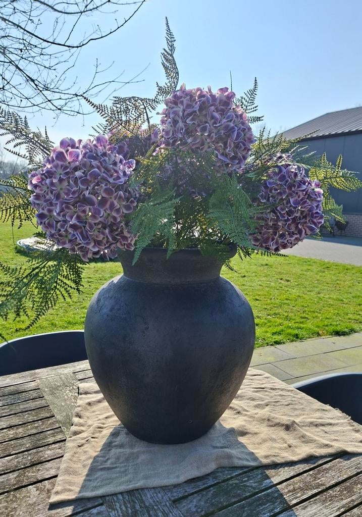Zijdebloem Hortensia's paars/wit, Ophalen of Verzenden, Zo goed als nieuw