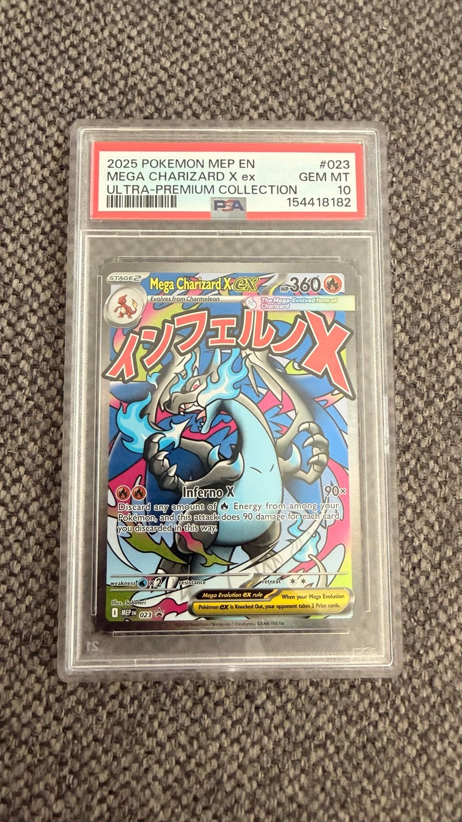 PSA 10 Mega Charizard X ex (2025 MEP EN) Pokémon kaart, Ophalen of Verzenden, Nieuw, Losse kaart