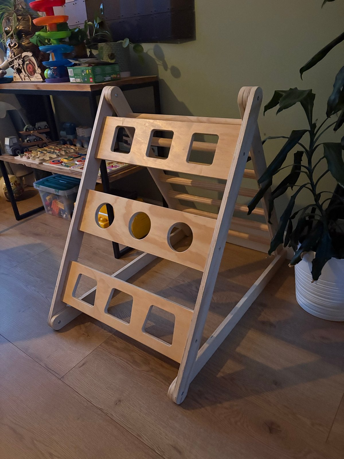 Houten klimrek / klimdriehoek / pikler driehoek, Kinderen en Baby's, Speelgoed | Houten speelgoed, Ophalen, Gebruikt, Overige typen