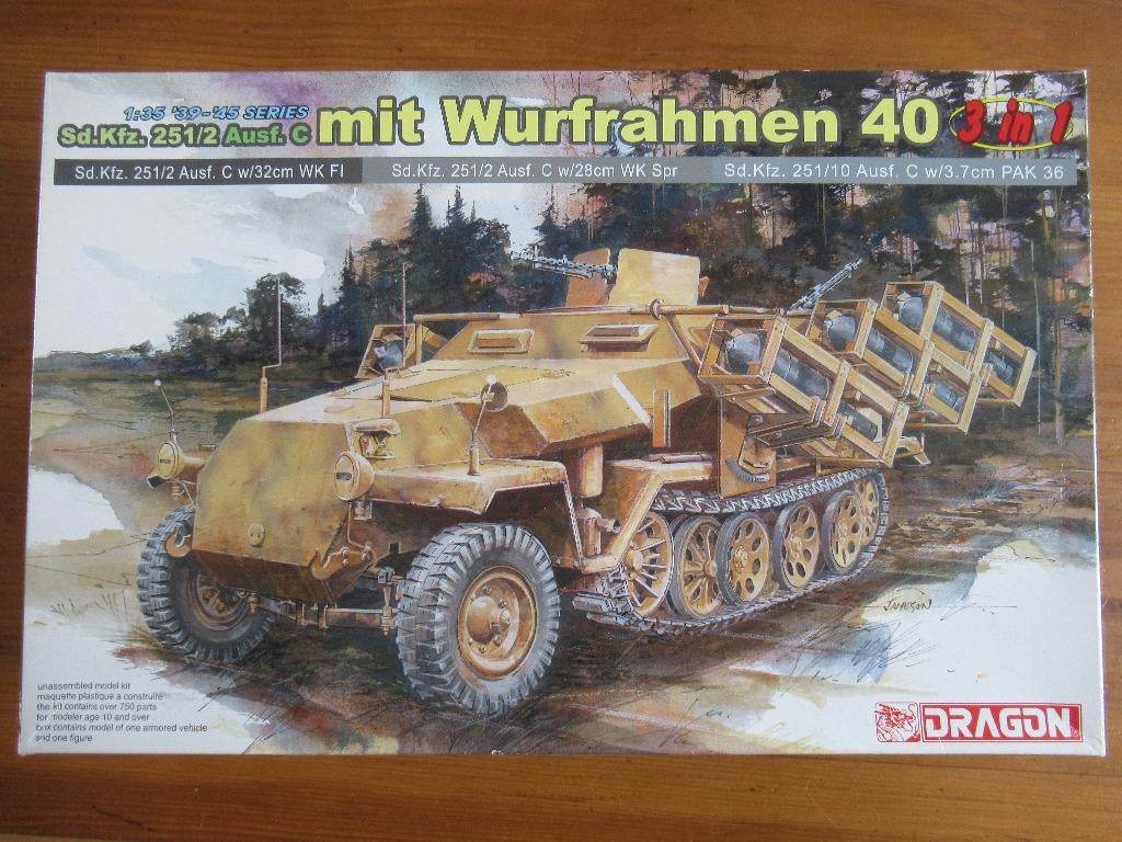Sd.Kfz.251/2 ausf.C m/Wurfrahmen 40 (Dragon 1/35) + extra PE, Overige merken, 1:32 tot 1:50, Overige typen, Ophalen of Verzenden