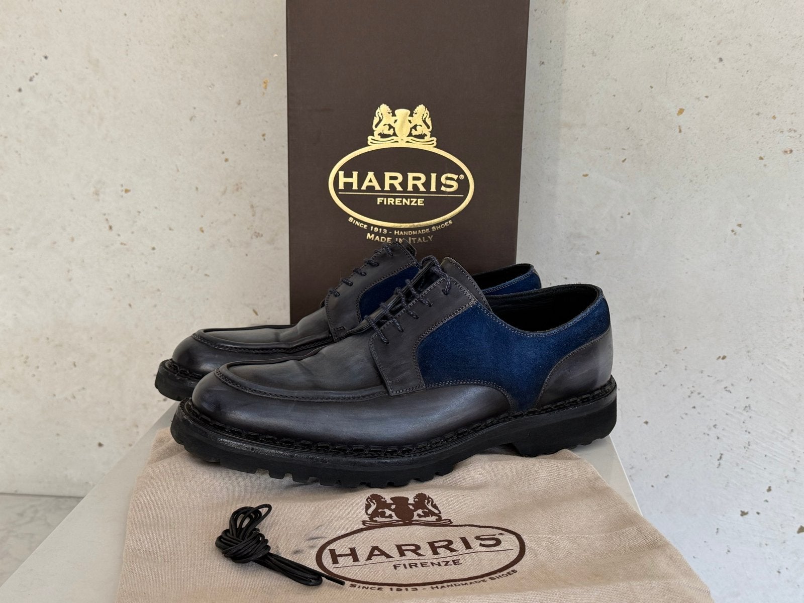 Harris Firenze mocassin veterschoen blauw - Maat 45, Kleding | Heren, Blauw, Ophalen of Verzenden, Zo goed als nieuw, Veterschoenen