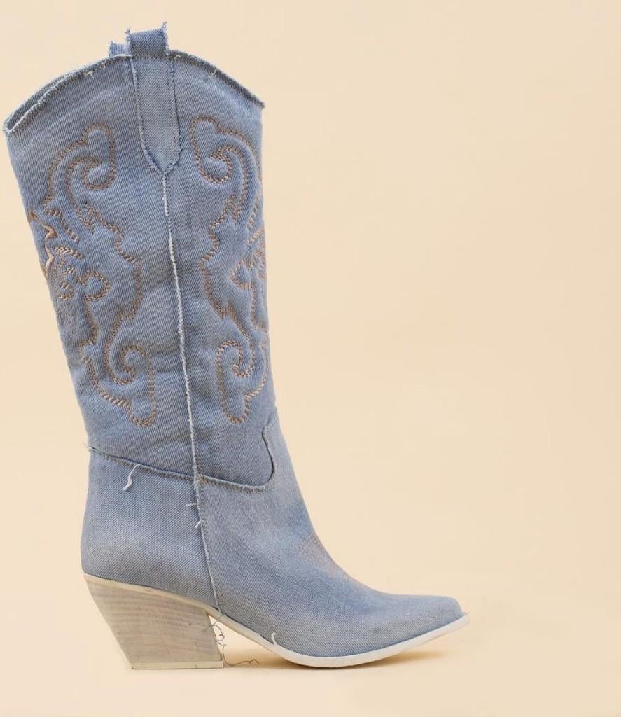 La Pintura Genève-Jeans Cowboyboots Licht Blauw, Hoge laarzen, Blauw, Nieuw, La frsontiere ruitersport
