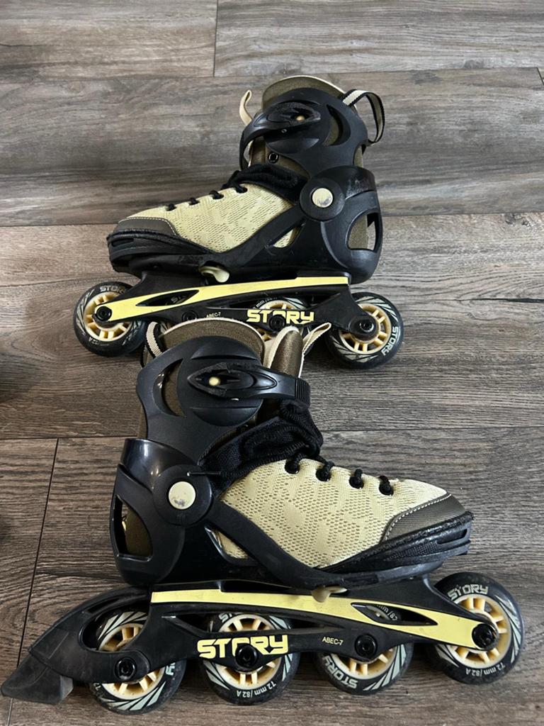 Verstelbare skeelers maat 32-35 met beschermers, Sport en Fitness, Skeelers, Overige merken, Kinderen, Ophalen of Verzenden, Inline skates 4 wielen