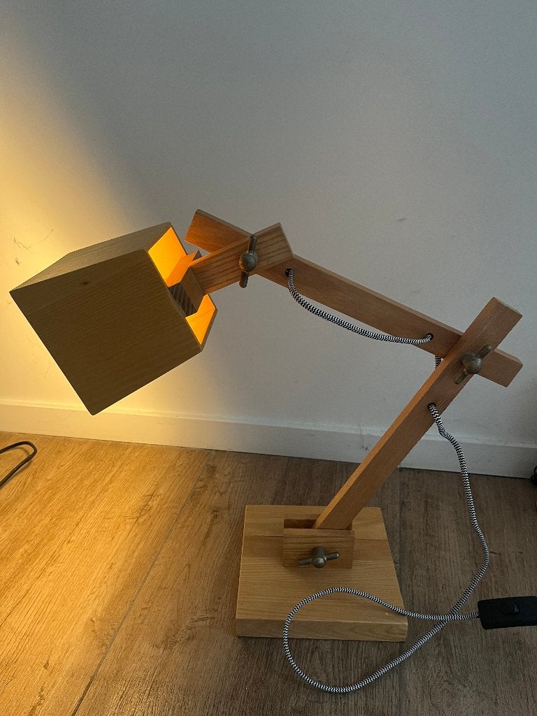 Desk Lamp timber, Huis en Inrichting, Ophalen, Bureaulamp, Gebruikt, Met schakelaar