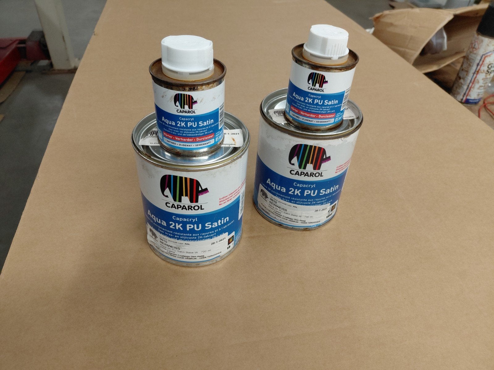 Caparol Capracryl Aqua 2K PU Satin verf - wit RAL 9010, Ophalen of Verzenden, Nieuw, Wit