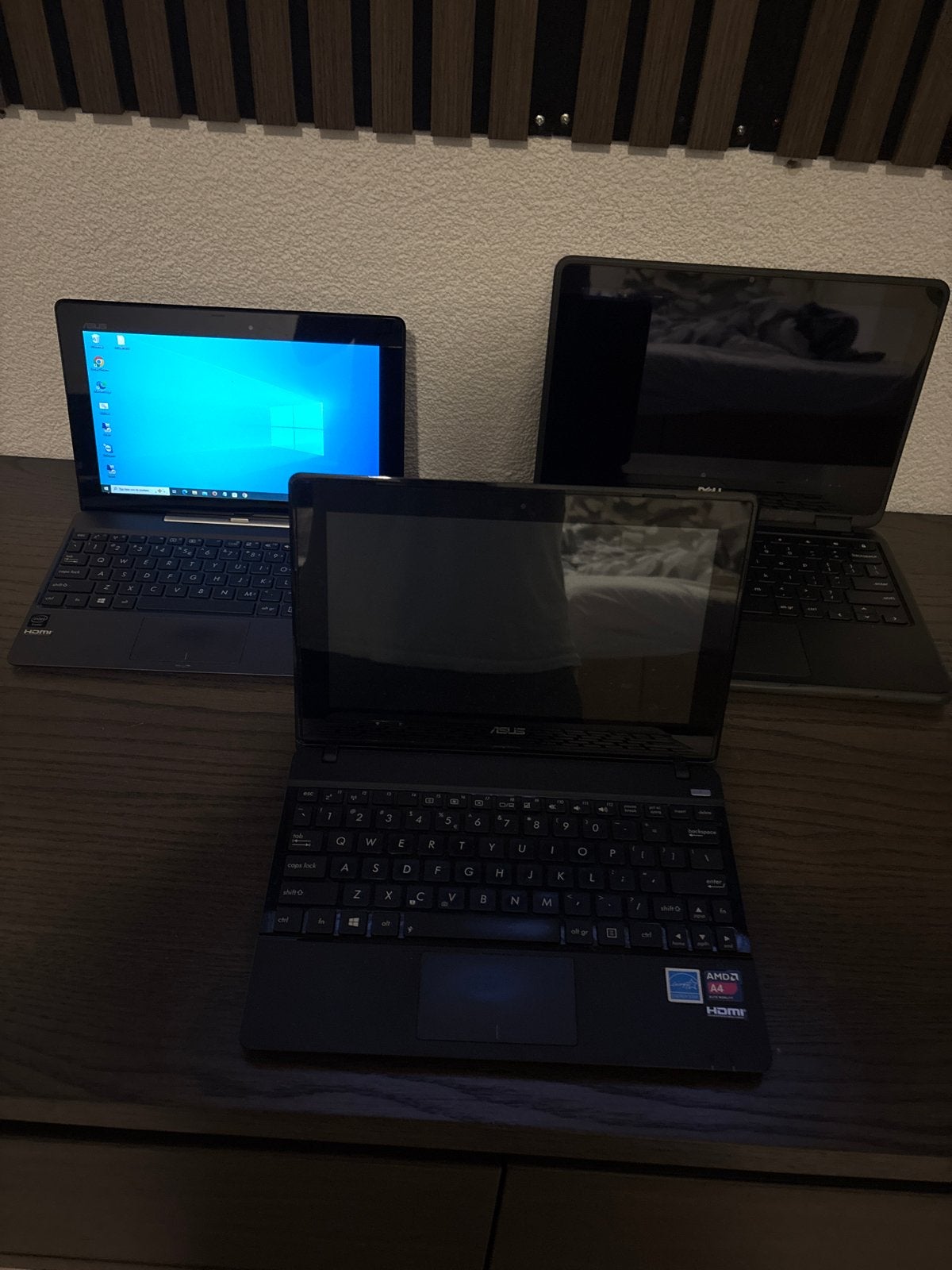 Partij van 3 laptops: ASUS en Dell (gebruikt), Computers en Software, Gebruikt, Minder dan 4 GB, Qwerty, Minder dan 2 Ghz