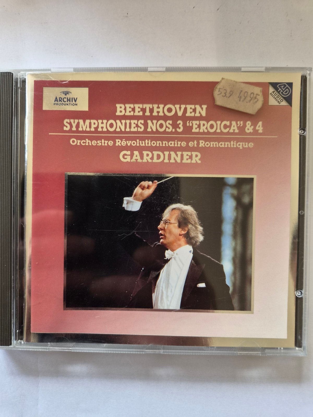 Beethoven: Symfonieën 3 (Eroica) & 4 - Gardiner CD, Gebruikt, Symfonie, Ophalen of Verzenden, Classicisme