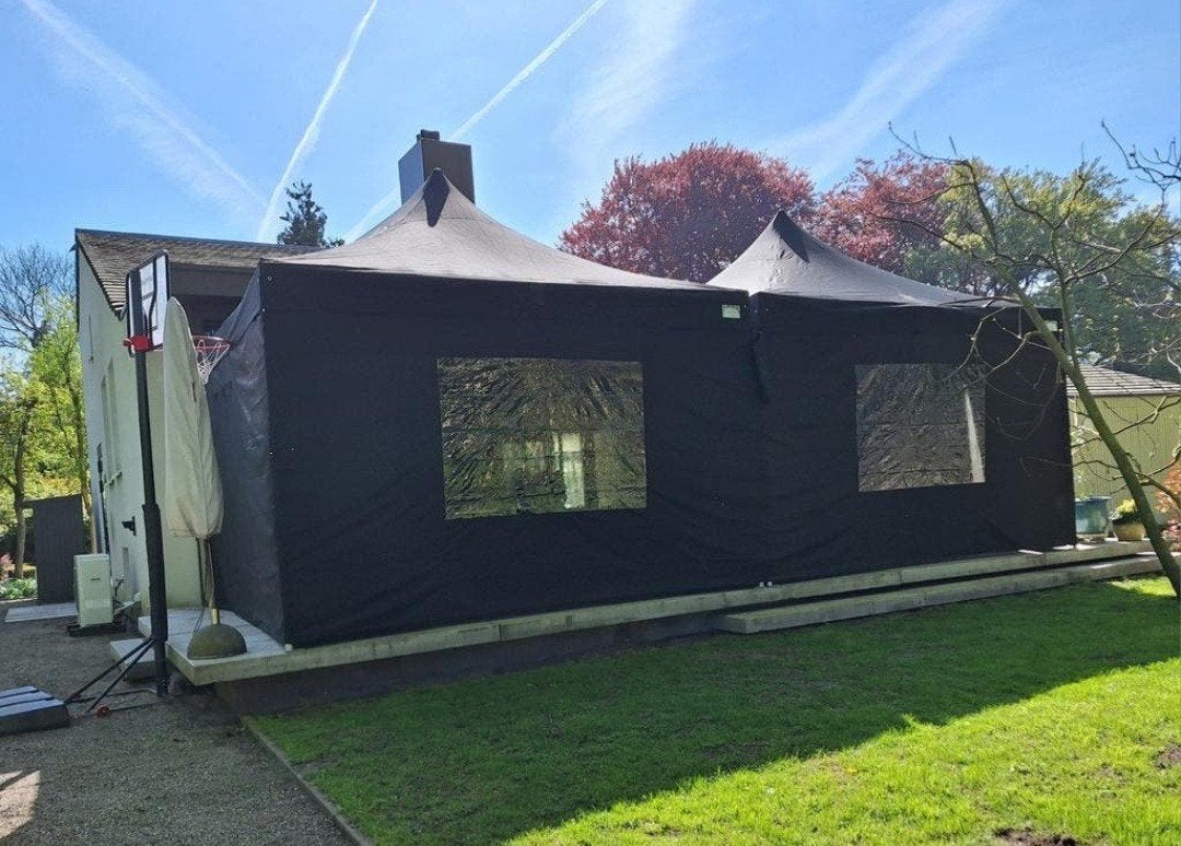 TUINFEEST 4X8 TENT TE HUUR INCLUSIEF OP/AFBOUW  € 130,=, Ophalen of Verzenden, Zo goed als nieuw, Overige