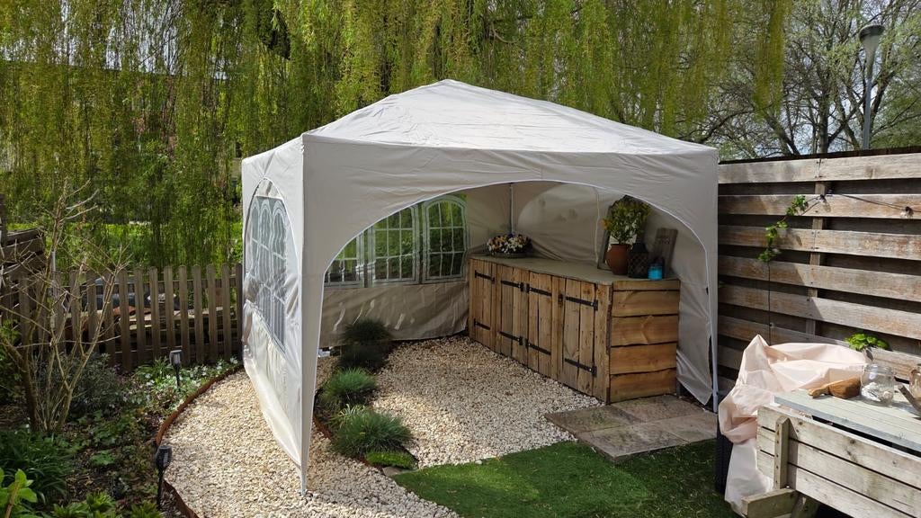 Partytent crème, Tuin en Terras, Partytenten, Ophalen, Opvouwbaar, Partytent, Minder dan 4 meter