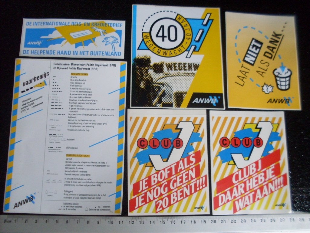 17x sticker anwb logo wegenwacht vintage, Verzenden, Zo goed als nieuw, Bedrijf of Vereniging