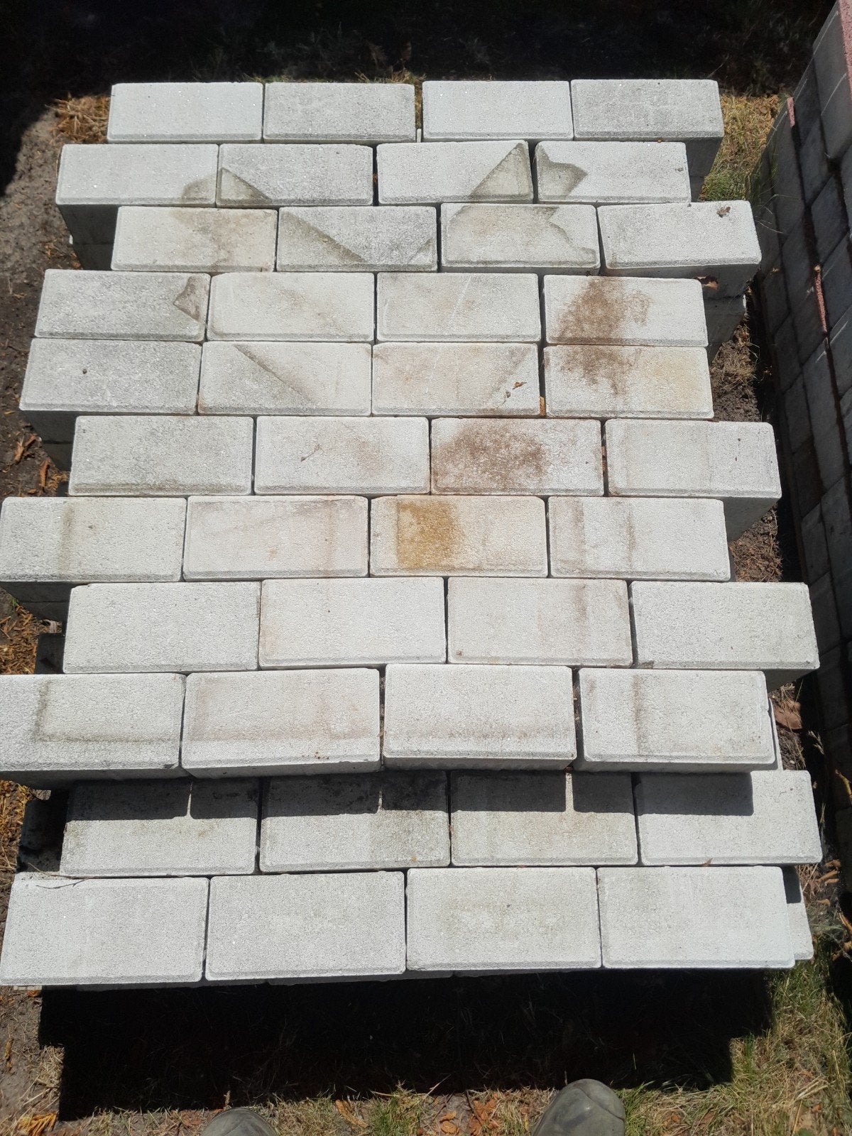 Betonklinkers bkk 8cm wit parelmoer., Tuin en Terras, Tegels en Klinkers, Ophalen, Nieuw, Beton, Klinkers