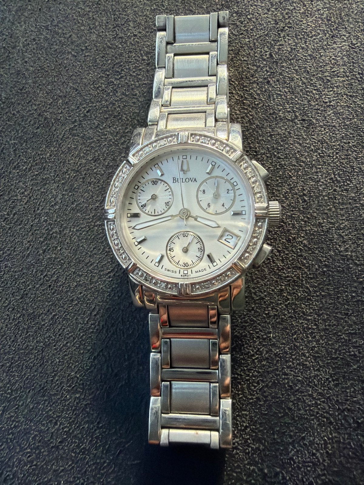 Bulova Dameshorloge met Diamanten - Zo goed als nieuw, Overige merken, Staal, Polshorloge, Ophalen of Verzenden