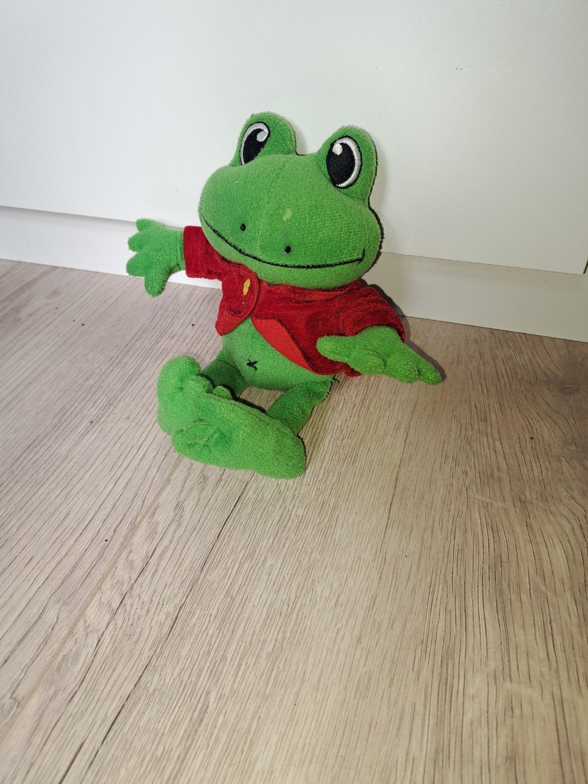 Rick de kikker uit duinrell, Kikker, Ophalen of Verzenden, Met kleding of accessoire, Klein (minder dan 20 cm)