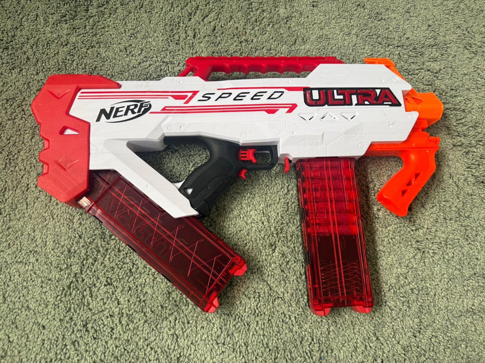 Nerf Speed Ultra Blaster met magazijnen, Ophalen of Verzenden, Zo goed als nieuw