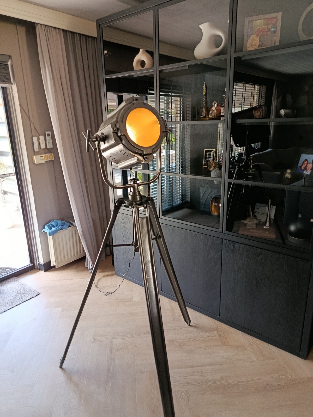 Industriële vloerlamp 1.60m - Vintage Spotlight Design, Ophalen, Gebruikt, E27 (groot), Industrieel, Vintage, Spotlight