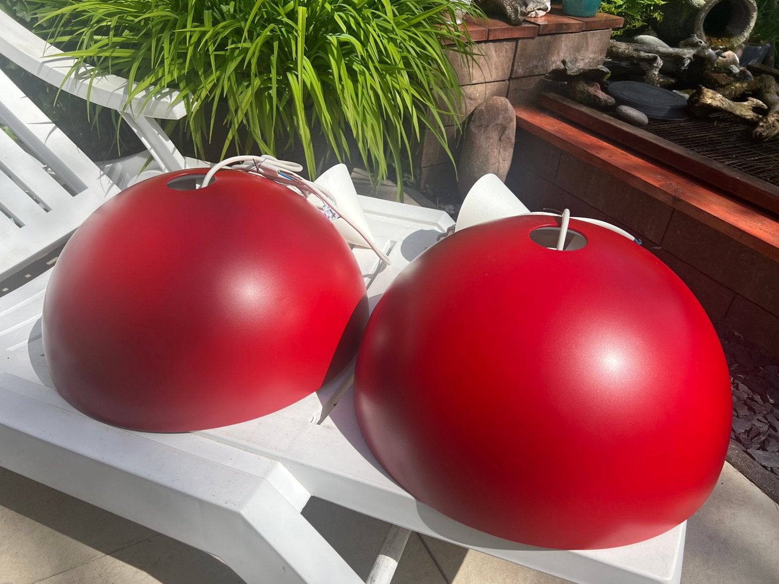 2 x vintage ikea Brasa 365 hanglamp rood nette staat, Ophalen of Verzenden, Zo goed als nieuw, Minder dan 50 cm