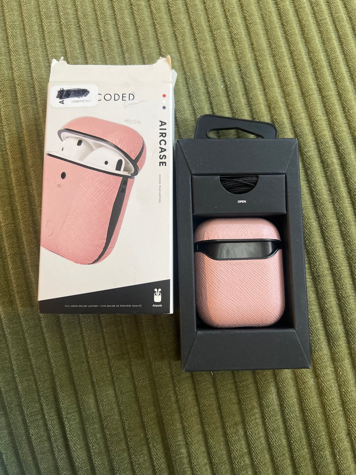 Roze Leren Airpods Case - Decoded AirCase, Ophalen, Overige merken, Nieuw, Hoesje of Tasje