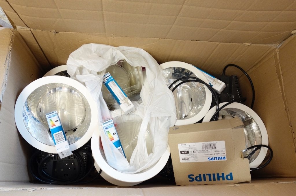 2 doos PL armaturen 2x18w philips master, Kunststof, Gebruikt, Inclusief lichtbron, Ophalen of Verzenden