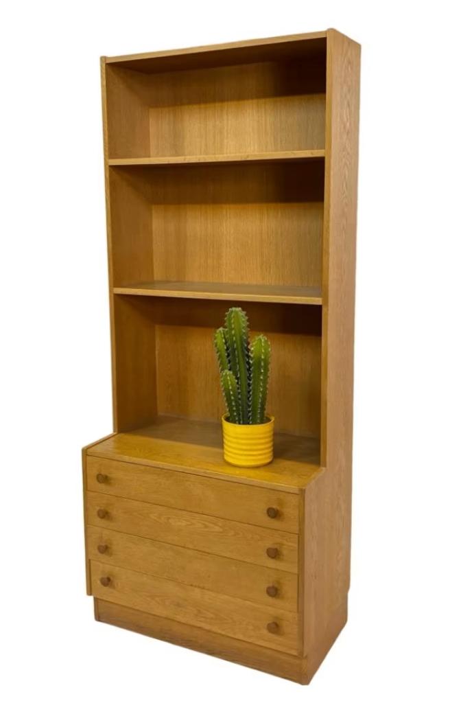 Vintage Kast Boekenkast Wandkast Jaren 60 Eiken Design
