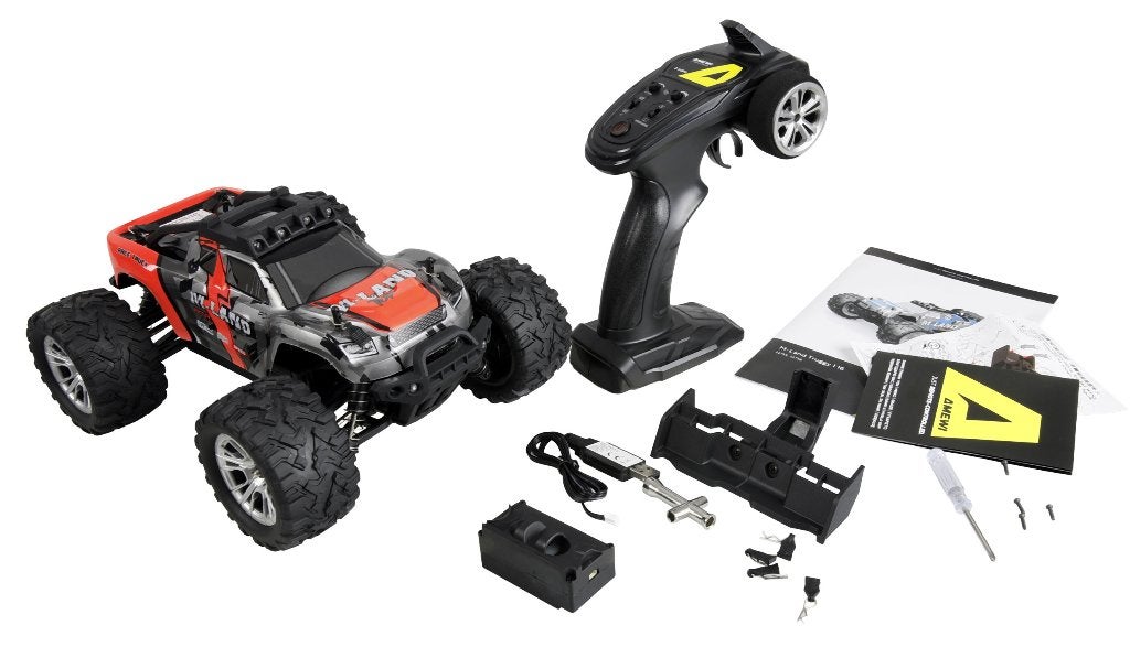 Amewi M-Land Truggy 48km/h 4WD 1/16 RTR red, Ophalen of Verzenden, Nieuw, Overige schalen, Auto offroad