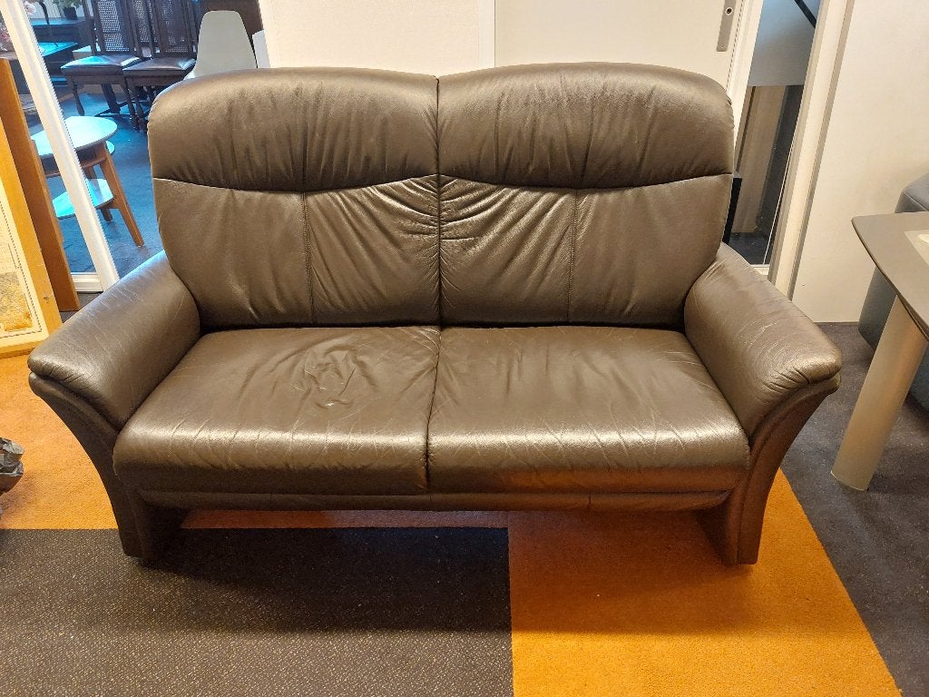 fraaie bruin leren 2-zitter ( 500935), Ophalen, 150 tot 200 cm, Tweepersoons, 75 tot 100 cm