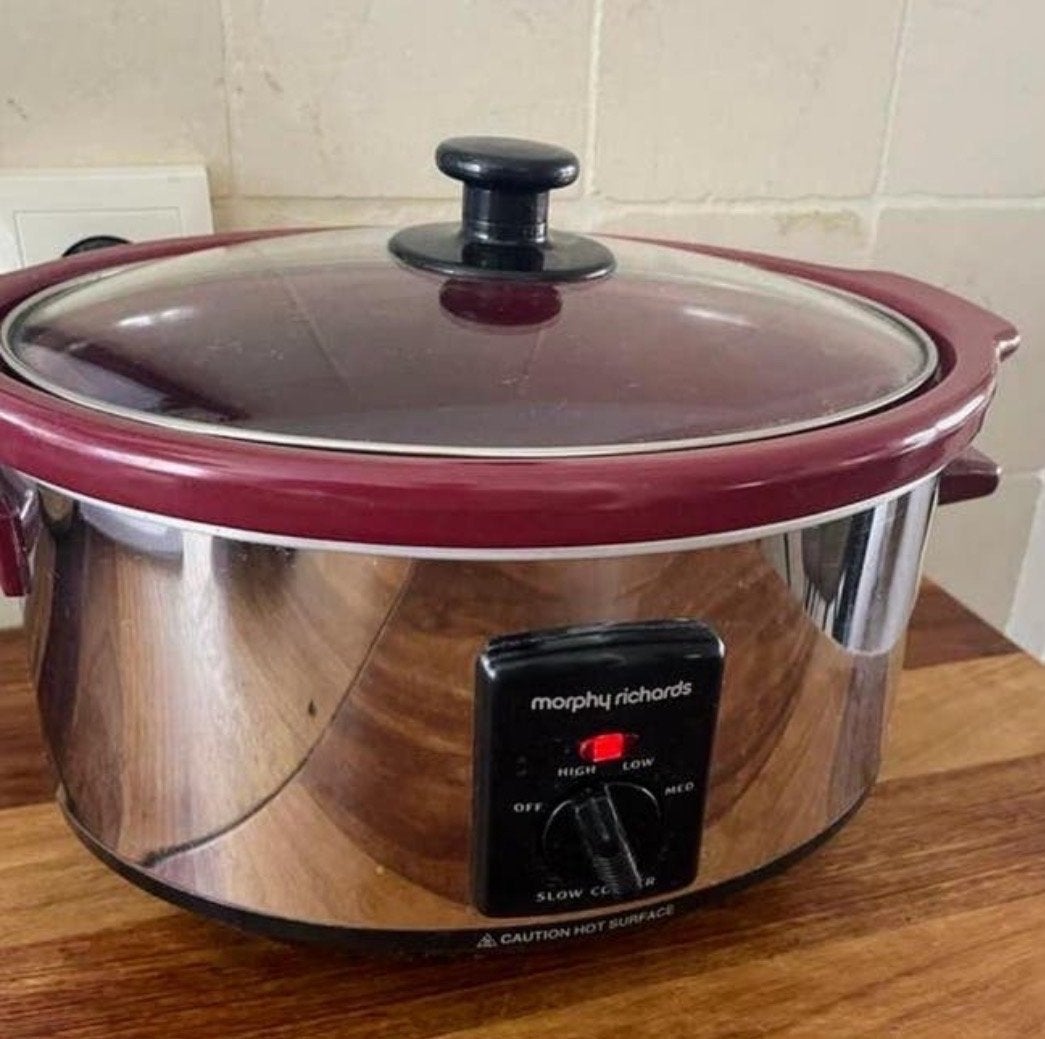 Morphy Richards Slowcooker 48720 - RVS/Rood, Ophalen of Verzenden, Gebruikt