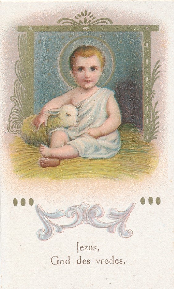 4 mooie kleine devotieprentjes van het Kind Jezus, Ophalen of Verzenden, Zo goed als nieuw, Kaart of Prent, Christendom | Katholiek