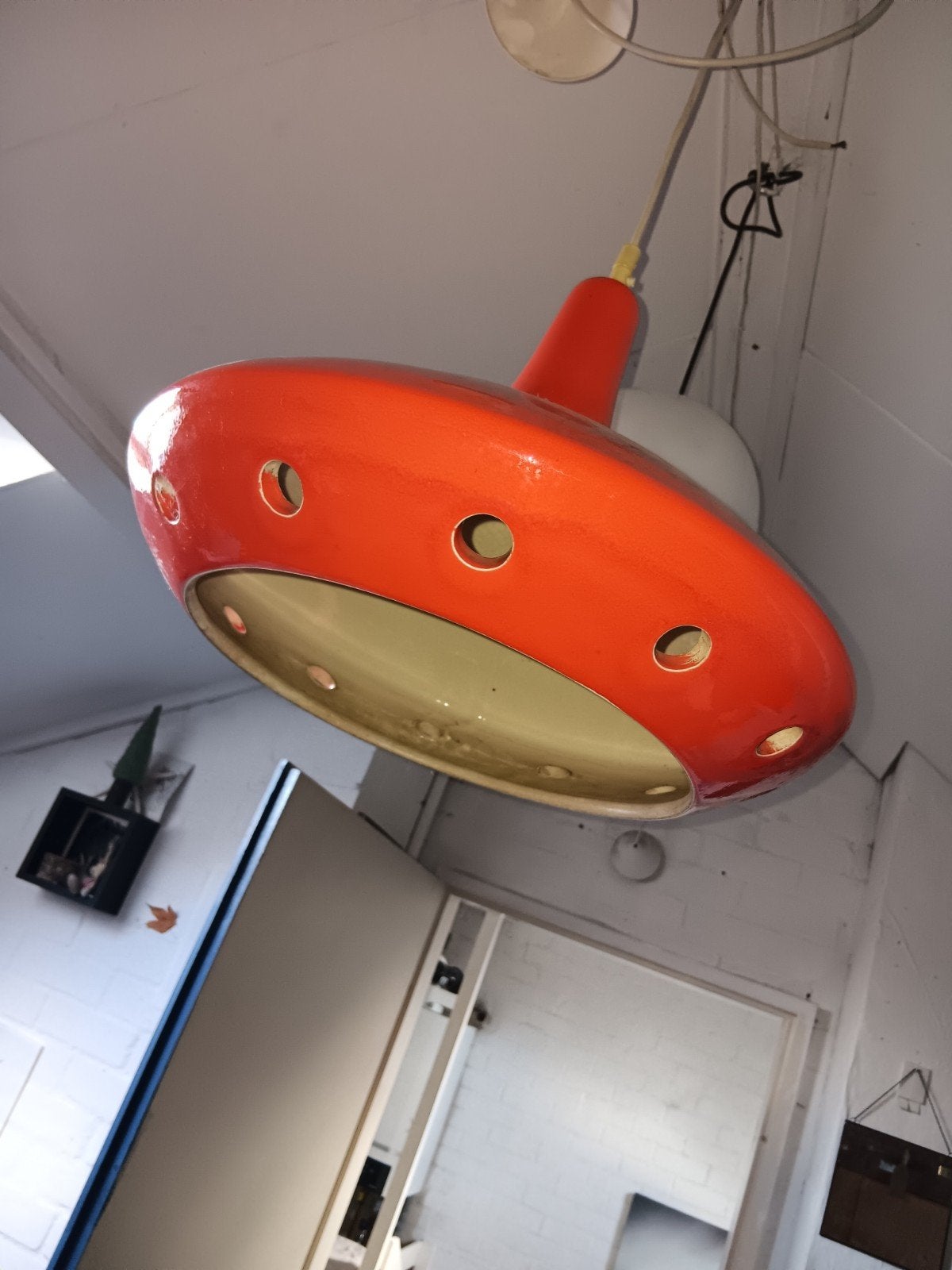 vintage keramieken hanglamp 1970s, Ophalen, Overige materialen, Seventies, Minder dan 50 cm