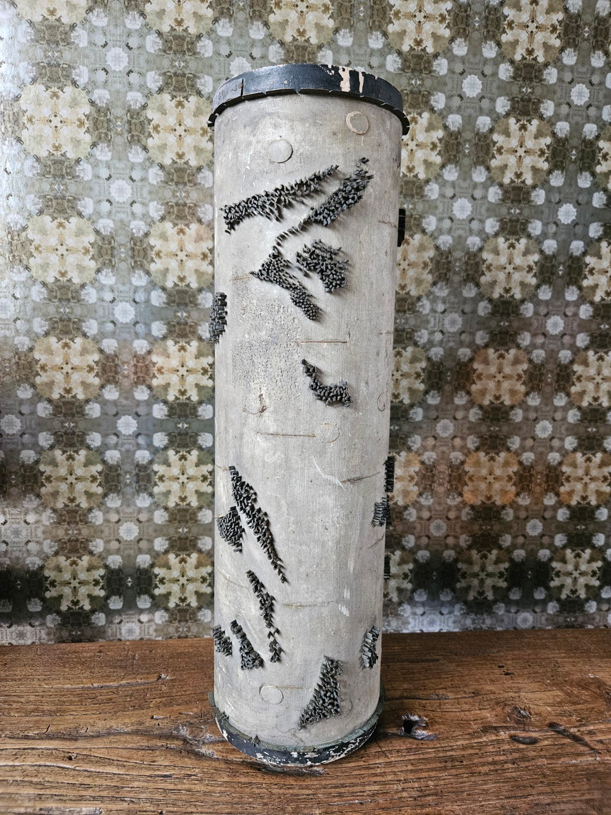 Antieke behangrol (als artistieke lampenvoet?), Ophalen