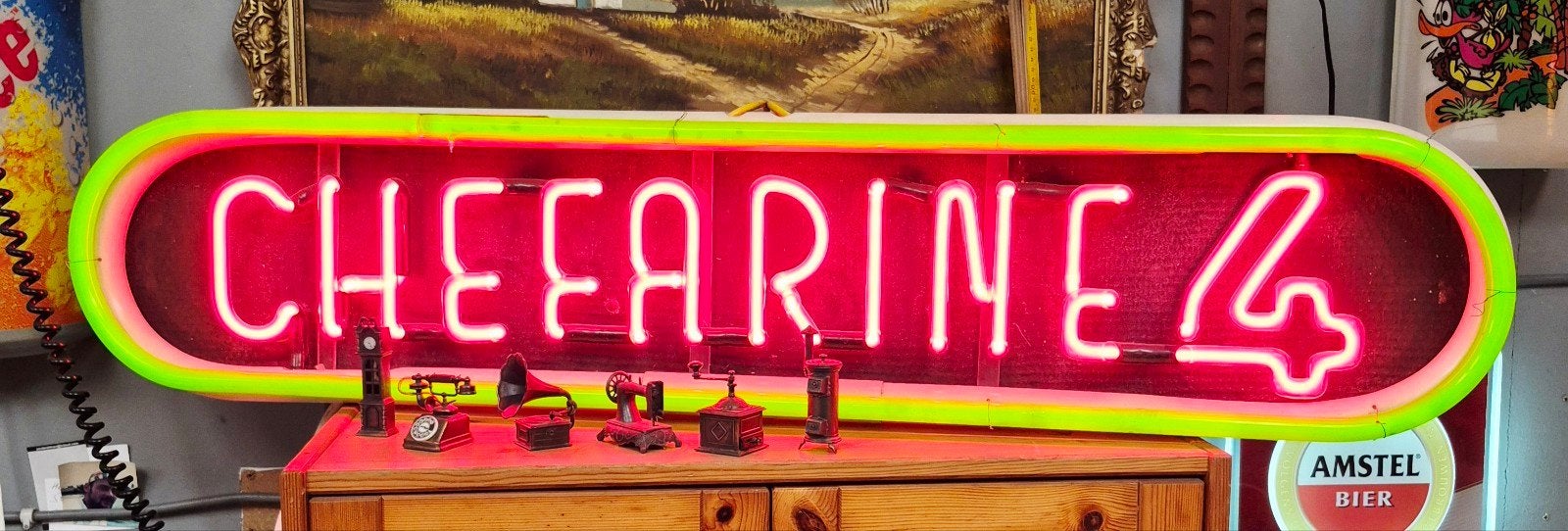 Vintage neon Chefarine 4, Ophalen, Zo goed als nieuw, Lichtbak of (neon) lamp