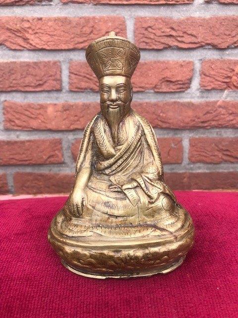oud bronzen beeld, Lama/ priester, Tibet, Antiek en Kunst, Ophalen of Verzenden, Brons