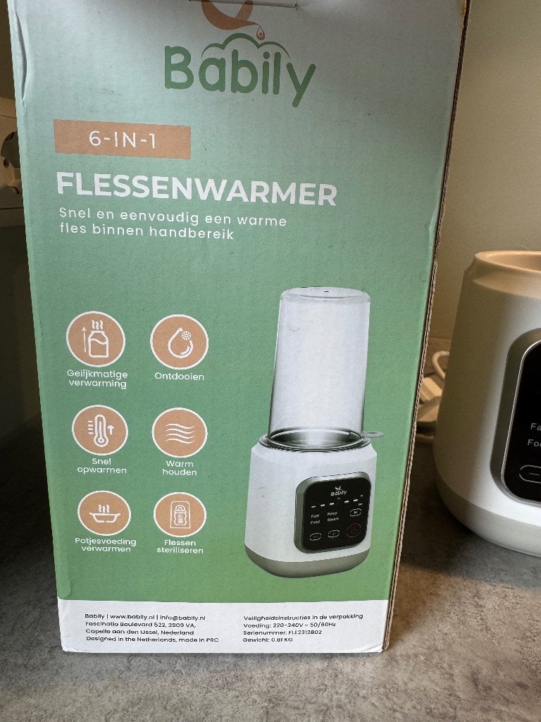 Babily 6 in 1 verwarmer, Ophalen of Verzenden, Zo goed als nieuw, Flessen- of potjesverwarmer, Overige merken