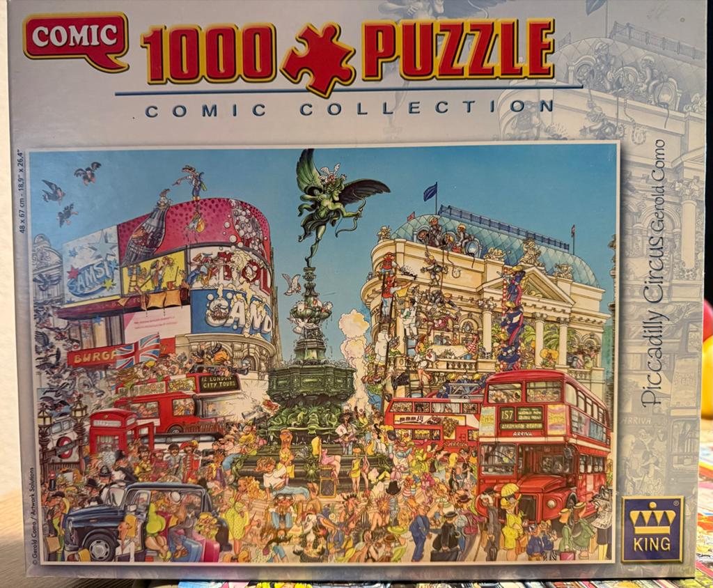 King Comic Puzzel 1000 stukjes - Piccadilly Circus, Hobby en Vrije tijd, Denksport en Puzzels, Ophalen of Verzenden, 500 t/m 1500 stukjes