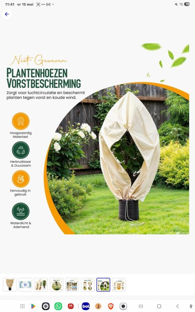 Plantenhoes Vorstbescherming - Herbruikbaar & Duurzaam, Ophalen of Verzenden, Vaste plant, Overige soorten, Volle zon