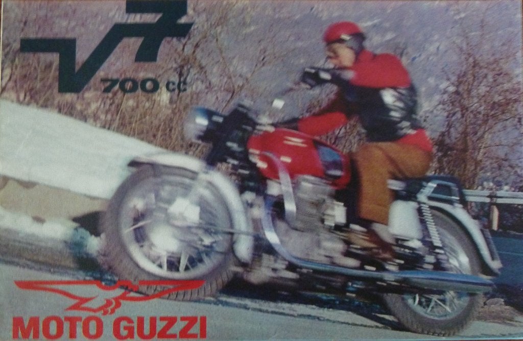 Folder MOTO GUZZI V7 700cc 1968, Motoren, Ophalen of Verzenden, Moto Guzzi
