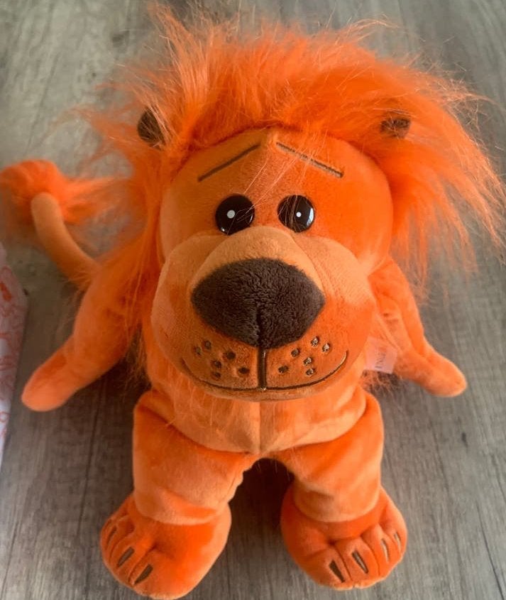 Nieuwe oranje Spaarleeuw knuffel met doos, Overige merken, Overige karakters, Nieuw, Ophalen of Verzenden