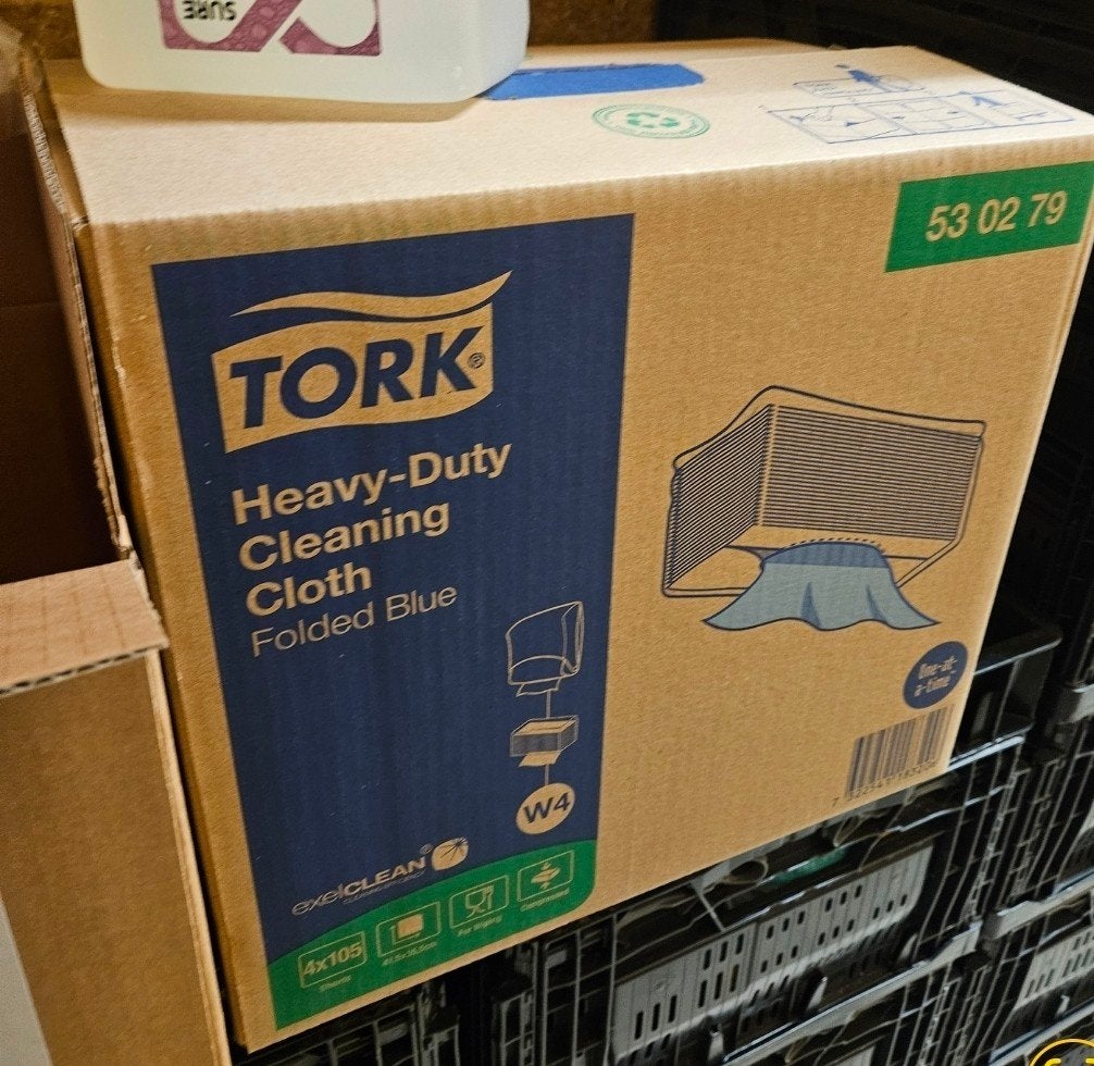 Tork Heavy-Duty Reinigingsdoek Gevouwen Blauw W4, Ophalen of Verzenden