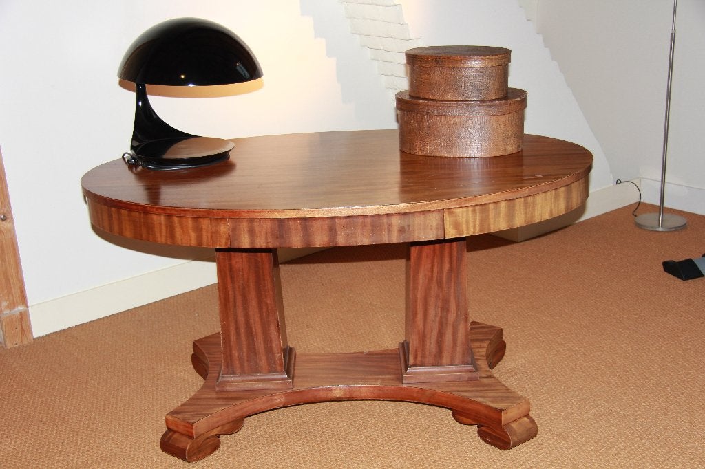 ovale mahonie console tafel empire ,met lade,verrijdbaar, Ophalen