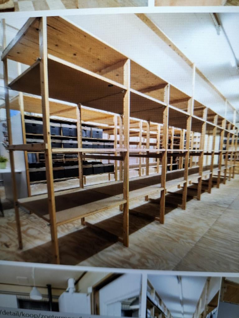 Bruynzeel Verstelbare Stellingen, Hout, 9 meter, Huis en Inrichting, Kasten | Stellingkasten, Ophalen