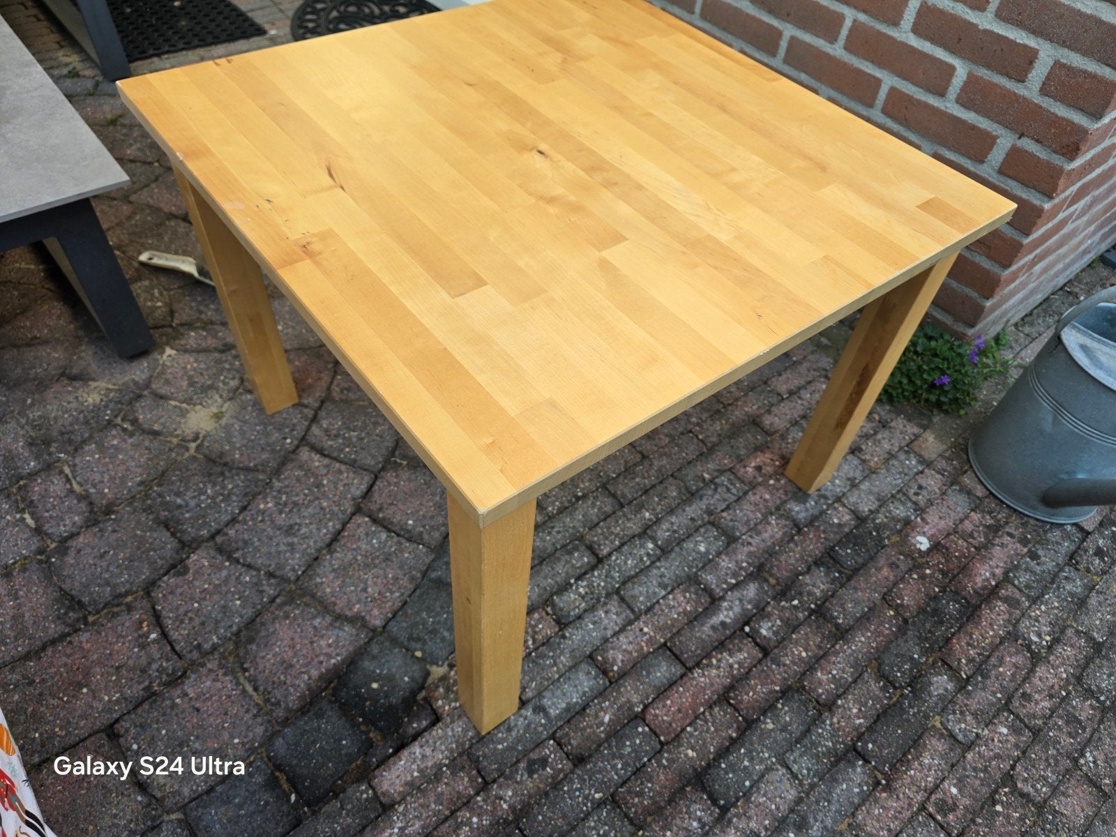 IKEA NORDEN tafel 74x74 cm, massief berk, Huis en Inrichting, Tafels | Eettafels, Gebruikt, 50 tot 100 cm, Modern, Scandinavisch