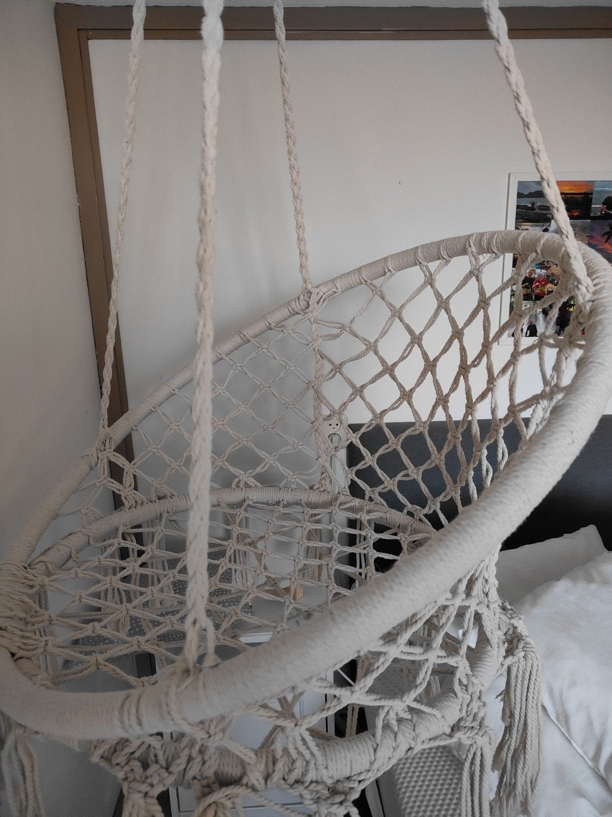 Hangstoel Macramé - Bohemian Stijl, Ophalen, Wit, Bohemian, Zo goed als nieuw